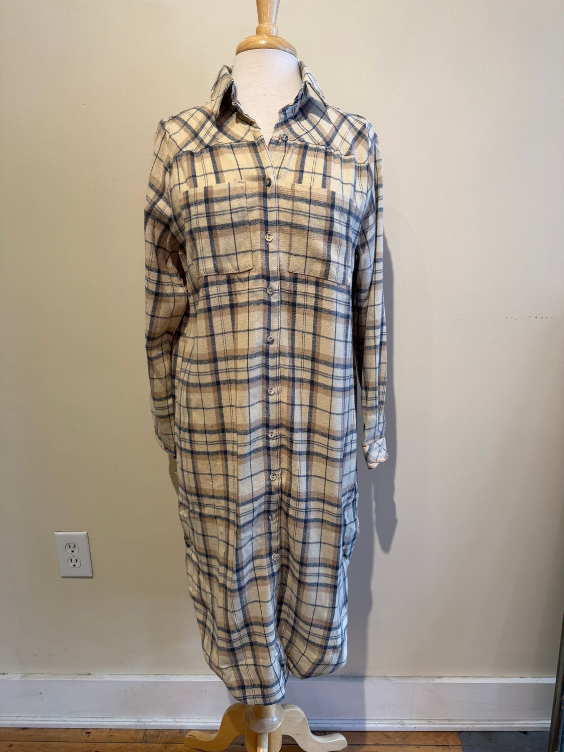 Jessie Plaid Button Down Shirt Dress