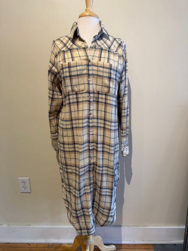 Jessie Plaid Button Down Shirt Dress