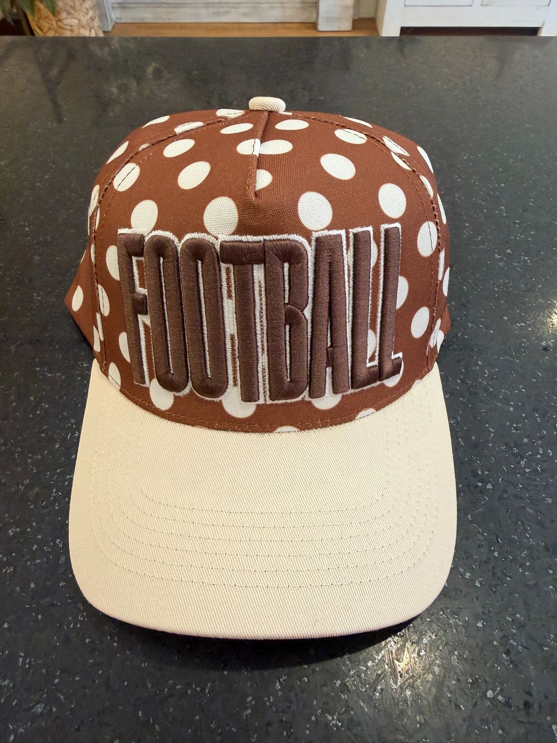 Brown Football Polka Dot Cap