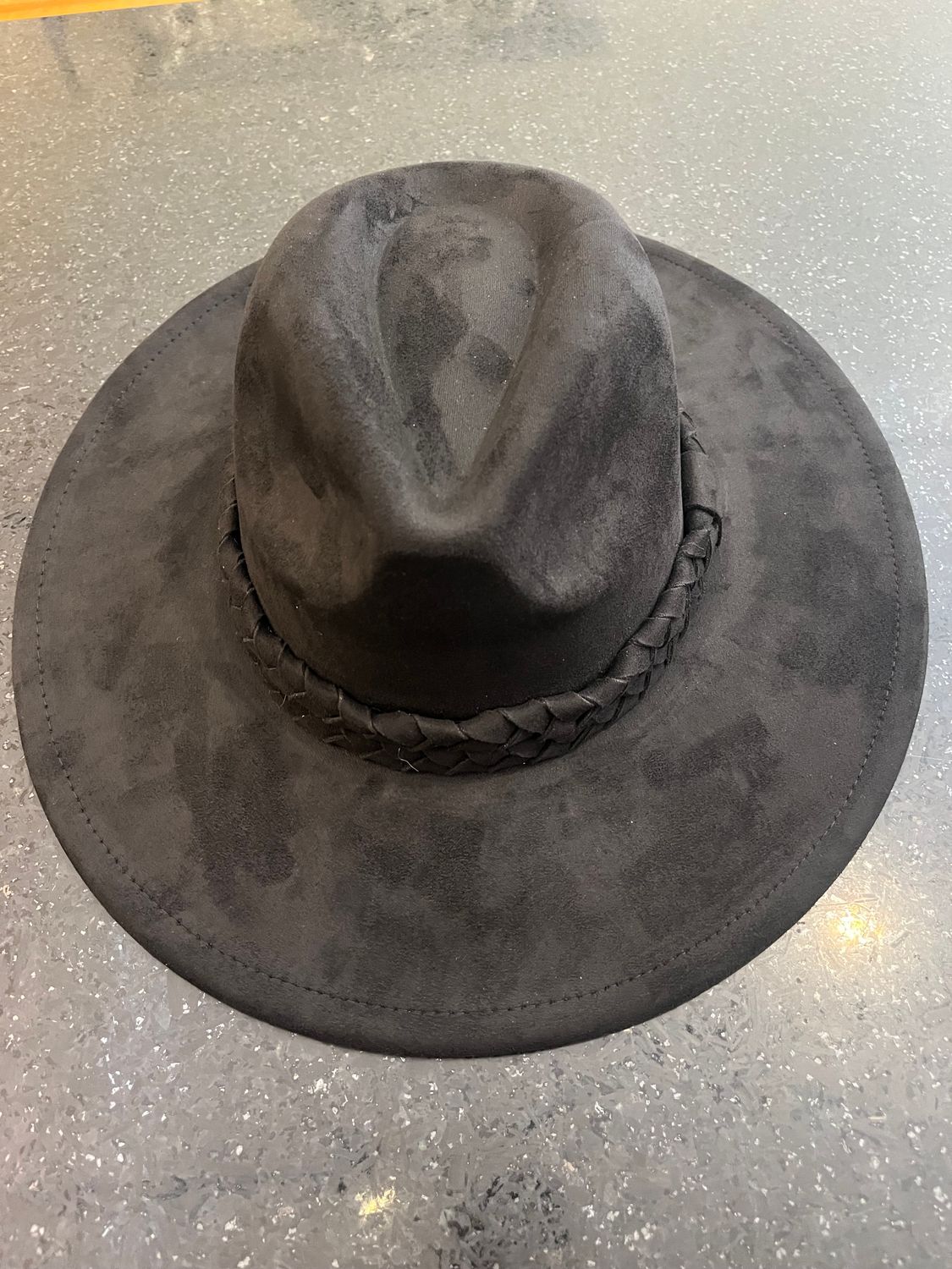 Felt Wide Brim Jacquard Braided Band, Color: Black
