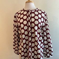 Elle Polka Dot Button LS