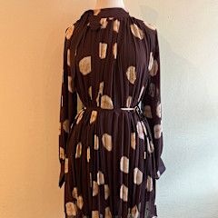 Nadia Polka Dot Pleated Tie Dress
