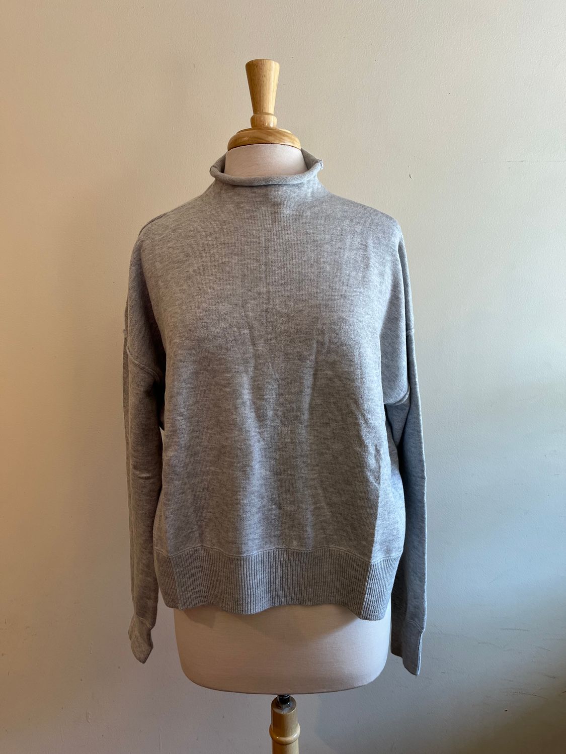 Lynn Gray Roll Neck Sweater, Size: Small