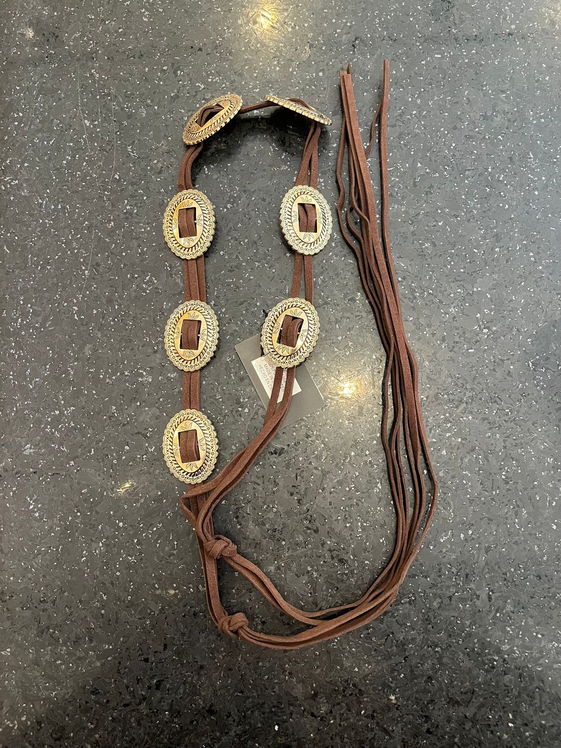 Faux Suede Silver Wrap Belt