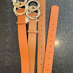 Metal Twist Buckle Leather Belt