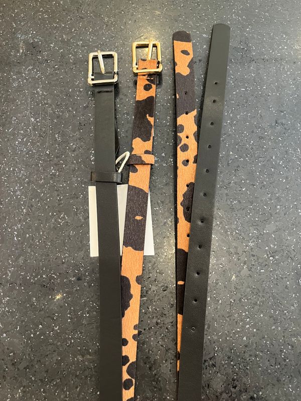 Cow Leopard Print Belt