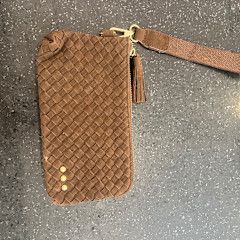 Suede Emma Woven Clutch Wristlet