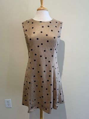 Andie Taupe Polka Dot Faux Suede Dress