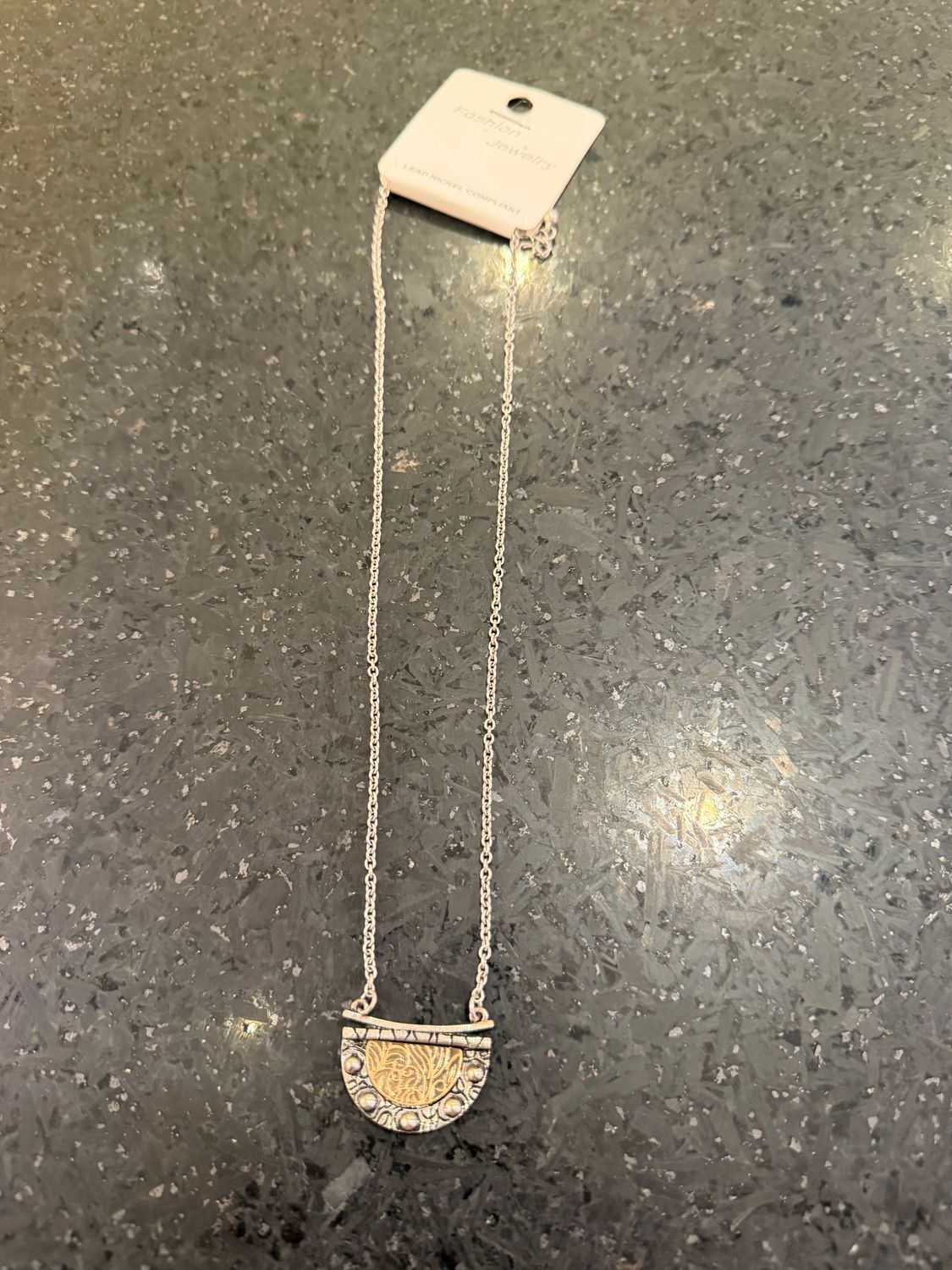 Silver Gold Pendant Necklace