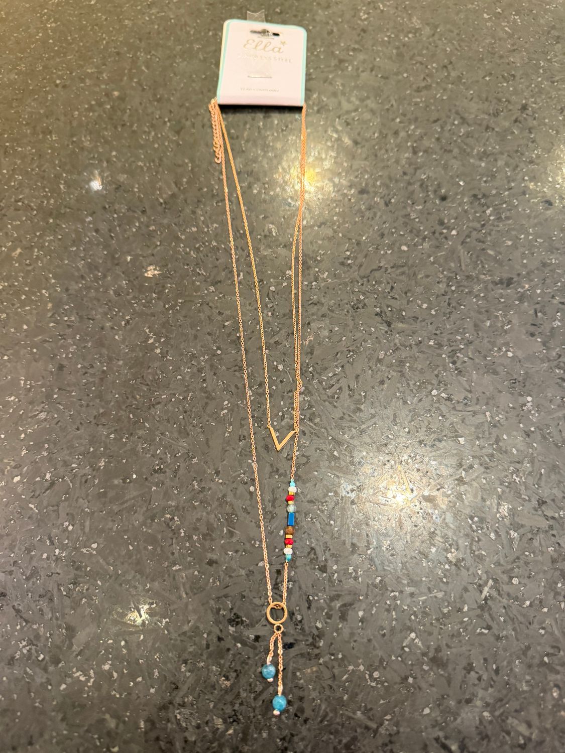 Rose Gold Double Chain Bead Necklace