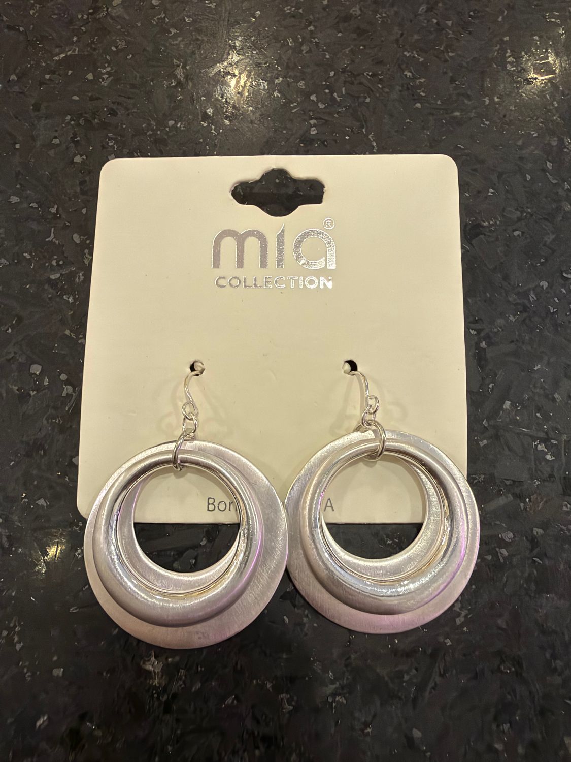 Silver Double Circle Earrings