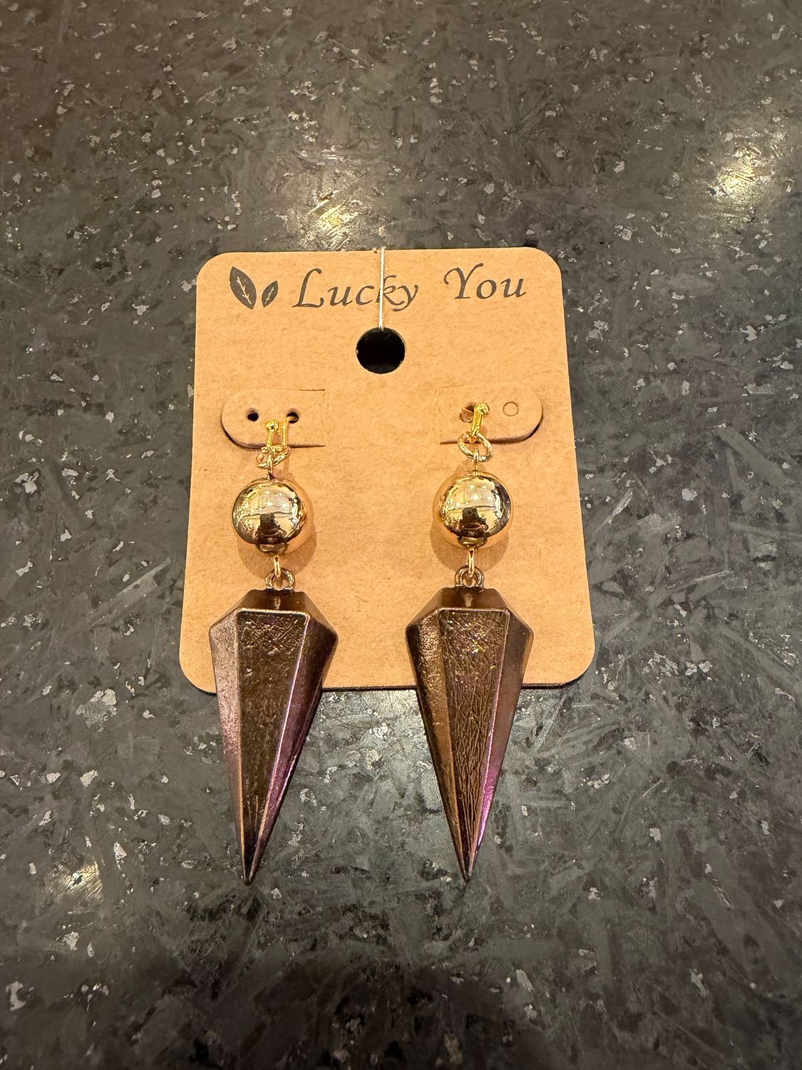 Bronze Point Dangle Earrings