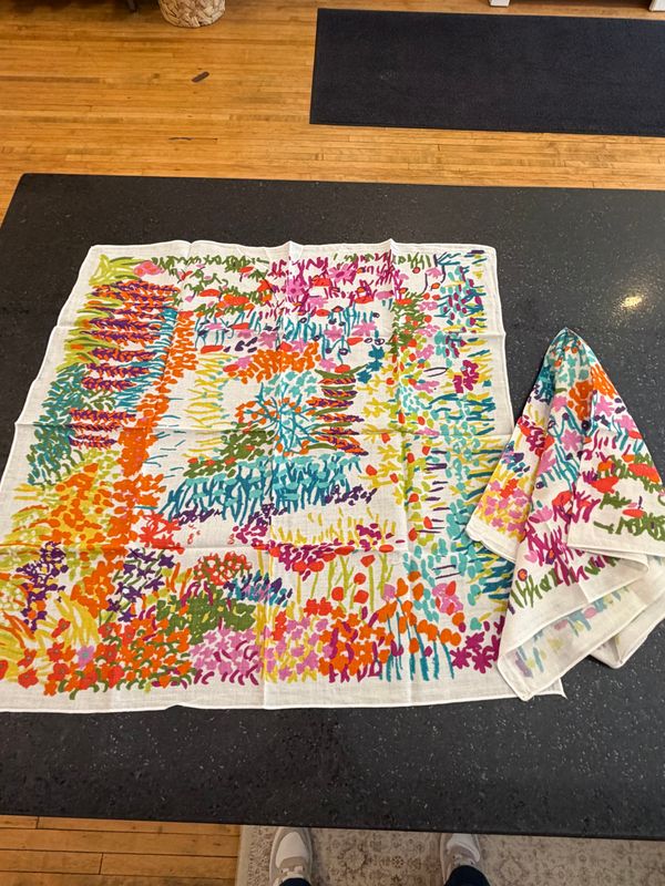 Bright Floral Cotton Bandana Scarf