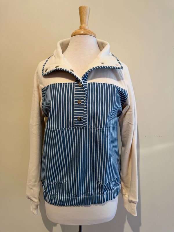 Sylvia Denim Stripe Snap LS