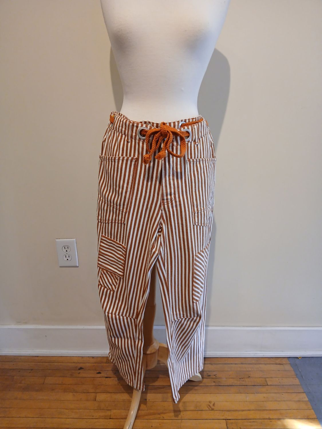 Trinity Rust Stripe Barrel Pants