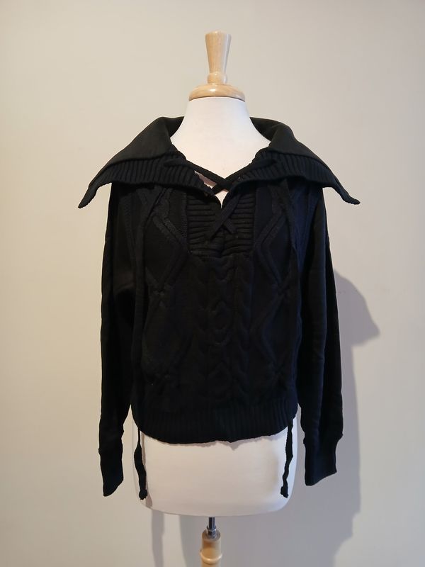 Sammy Sailor Crop Tie Cable Sweater