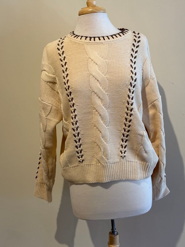 Celeste Contrast Whip Stitch Sweater