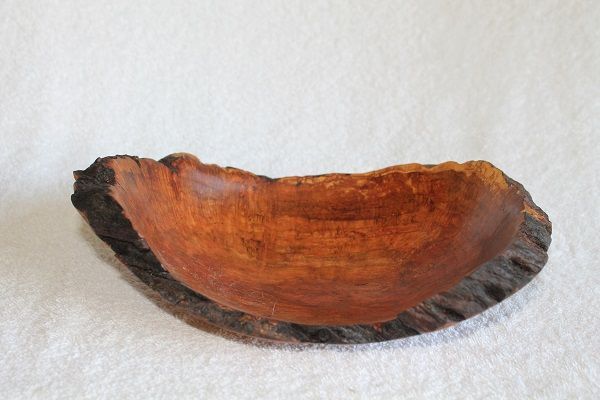 Hand Crafted, Hand Turned, Vermont Made,  Live Edge Cherry Burl Dish #4638 made from Vermont Cherry