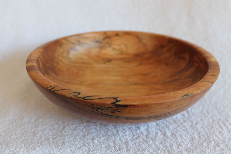 Hand Crafted, Hand Turned, Vermont Made Wooden Bowl #4742,  made from Vermont Spalted Maple.