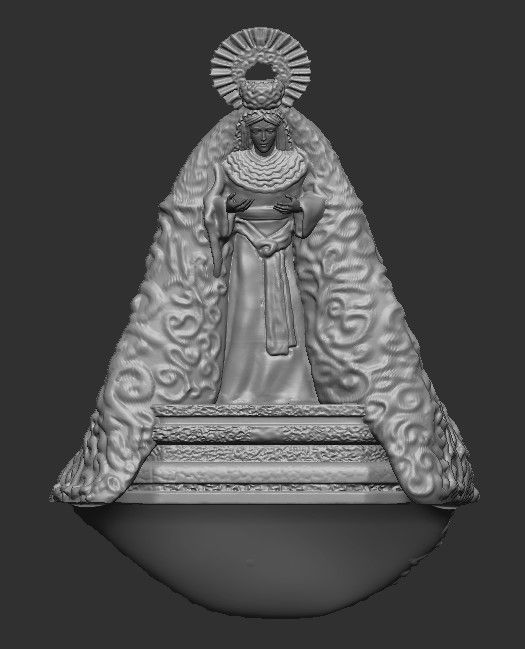 Virgen con peana, manto y corona