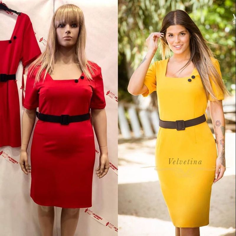 Vestido escote cuadrado