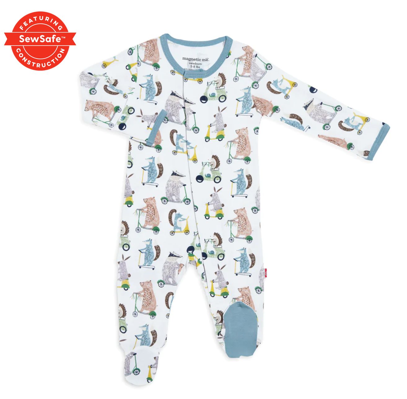 WHEEL GOOD FRIENDS MAGNETIC FOOTIE, Size: NEWBORN