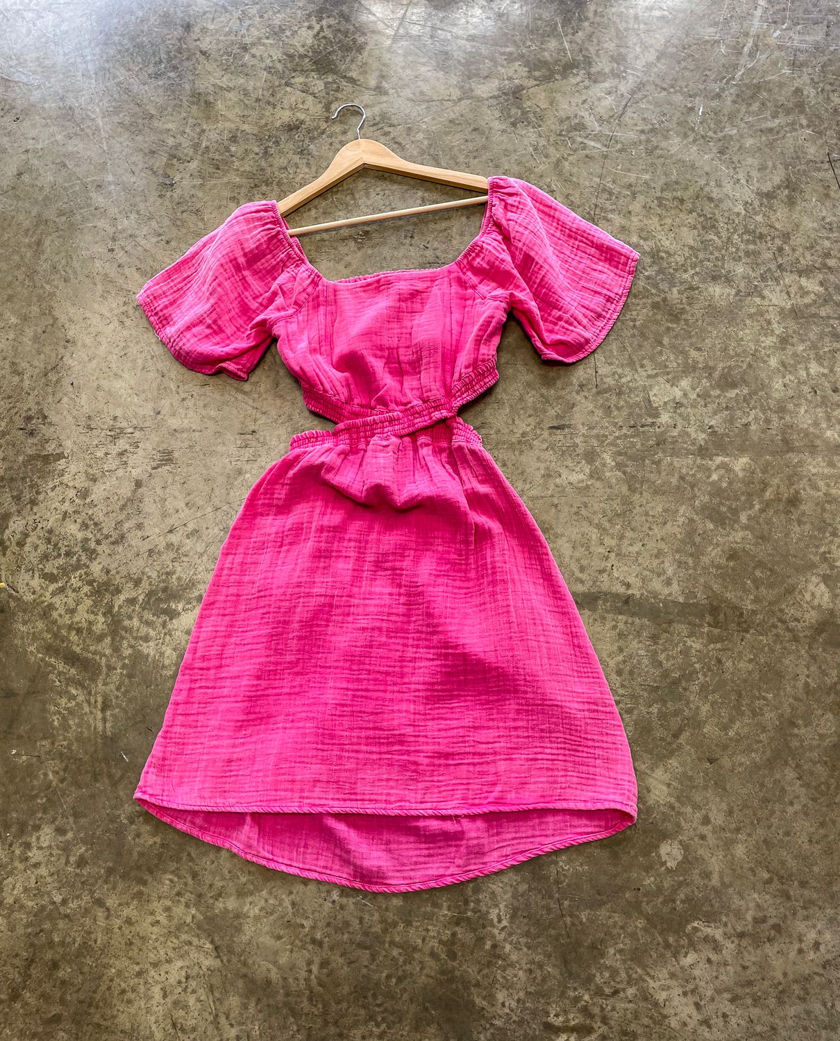 CUT OUT GAUZE DRESS - 