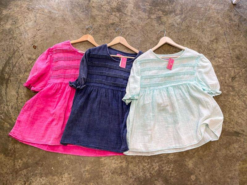 GAUZE BABYDOLL BLOUSE