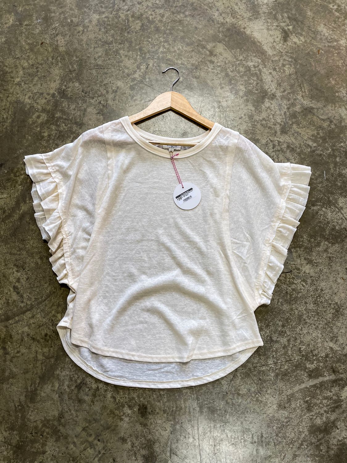 CREAM CREWNECK KNIT TOP 