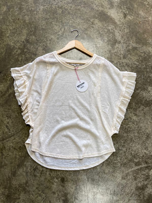 CREAM CREWNECK KNIT TOP 