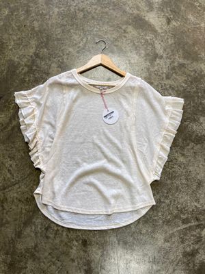 CREAM CREWNECK KNIT TOP 