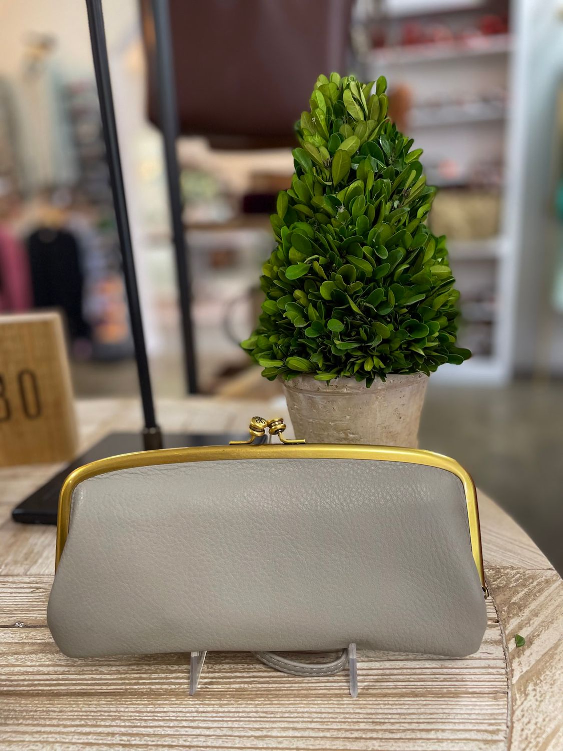 HOBO CORA LG FRAME WALLET - TAUPE