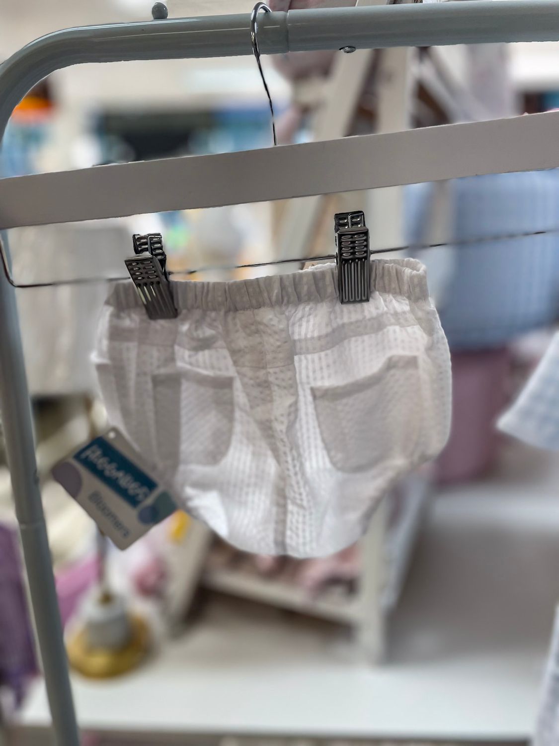 WHITE SEERSUCKER DIAPER COVER 