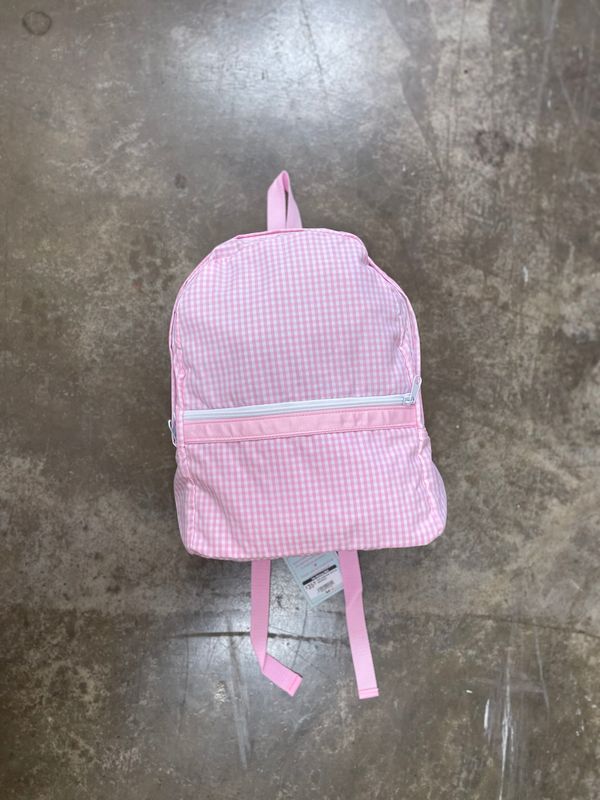 PINK GINGHAM MEDIUM BACKPACK