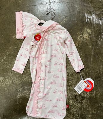 SWEETER THAN HUNNY GOWN &amp; HAT SET NB-3M