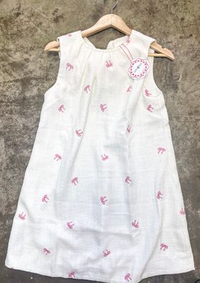 NO LINING RIBBON EMBROIDERED MINI DRESS