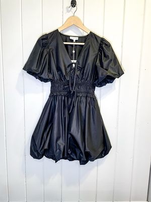 BLACK BALLOON HEM DRESS 