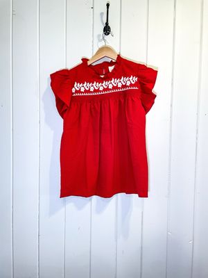 MAGENTA SMOCKED DETAIL TOP
