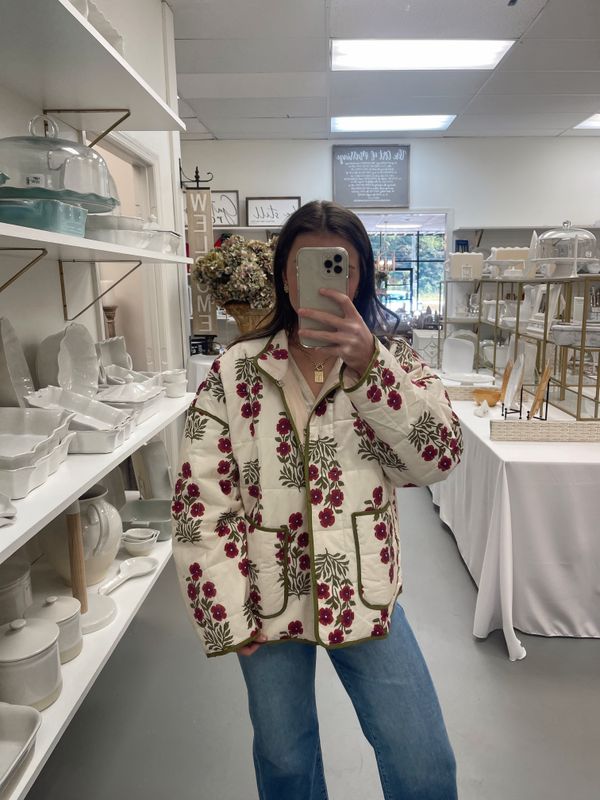 Floral Print Quilt Jacket 