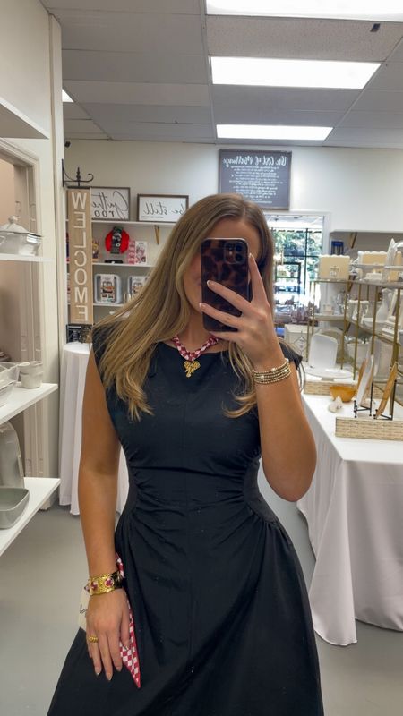 Black Side Panel V-neck Midi Dress