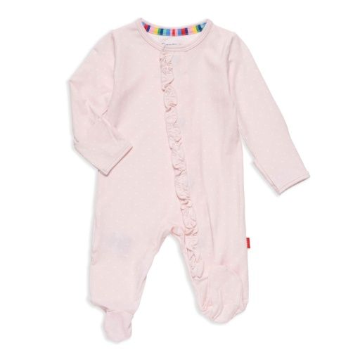 PIN DOT PINK FOOTIE, Size: 3-6M