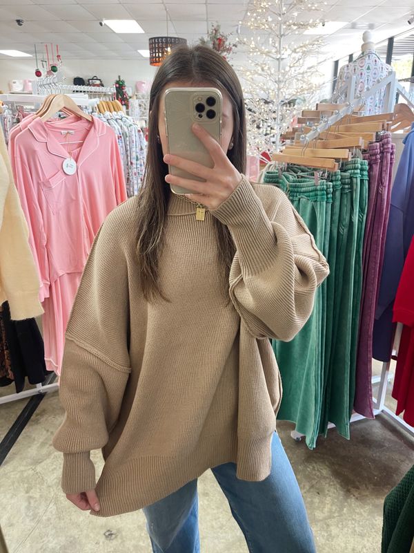 SIDE SLIT OVERSIZED SWEATER