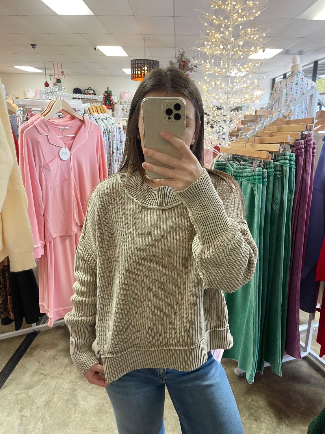 WASHED SIDE SLIT CROPPED SWTR