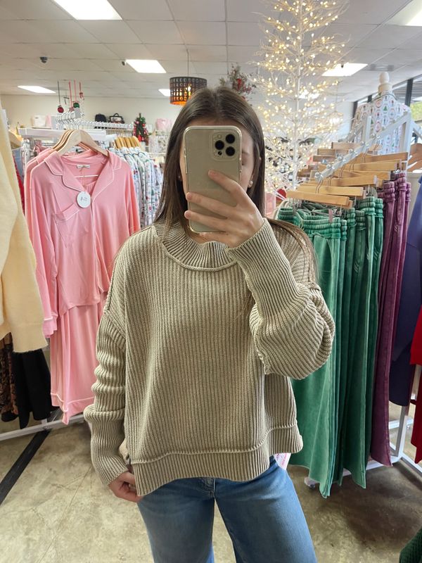 WASHED SIDE SLIT CROPPED SWTR