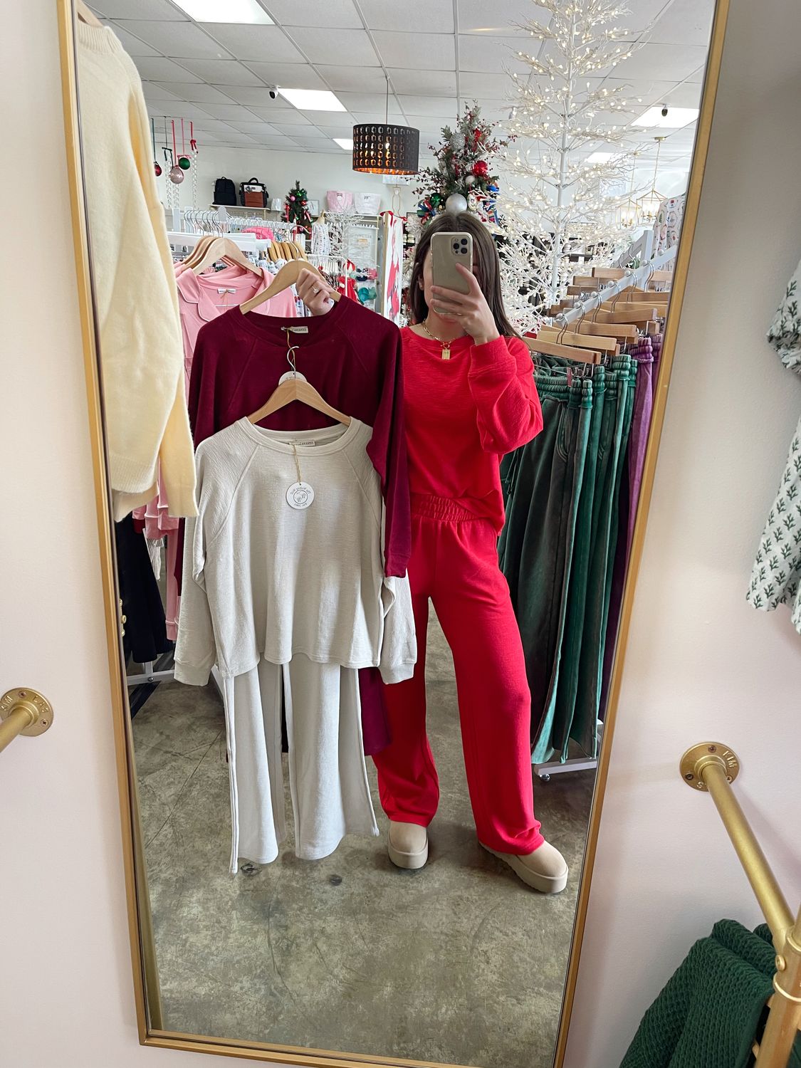 SLUB LONG SLEEVE TOP/PANT SET