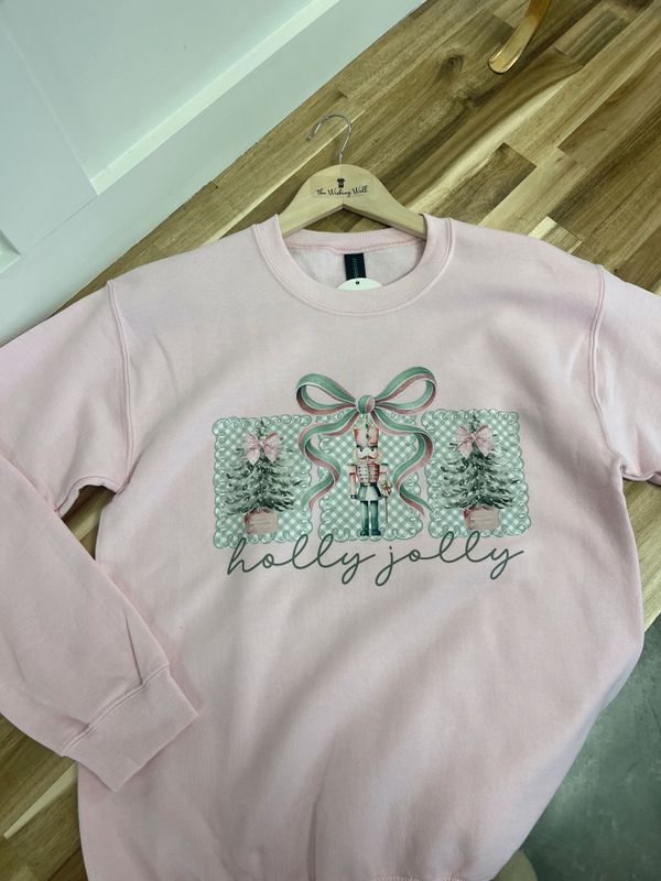 Holly Jolly Gingham Bow Sweatshirt