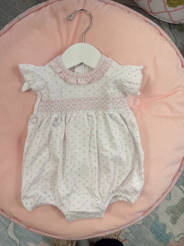 GUNGHAM DOTS SMOCKED BUBBLE 