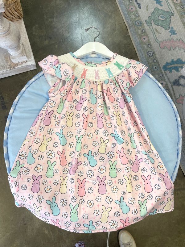 Daisy Peep Smocked Girls Dress
