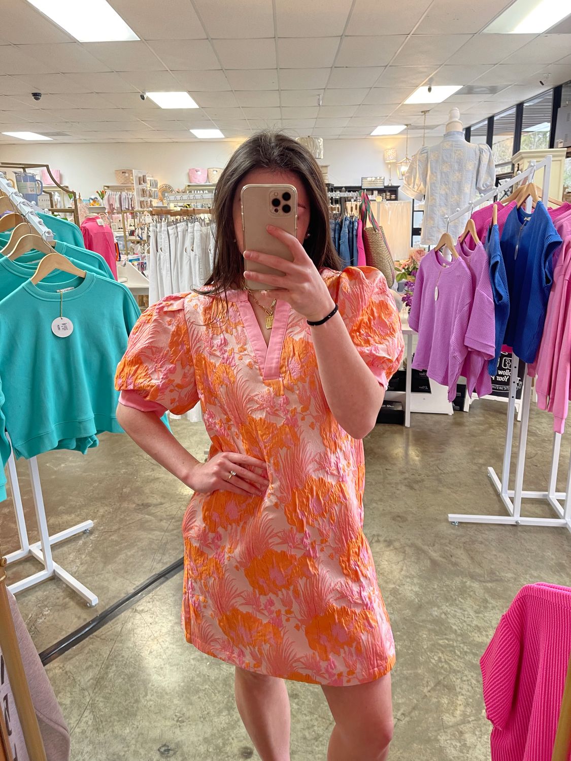 PEACH MIX SPRING DRESS