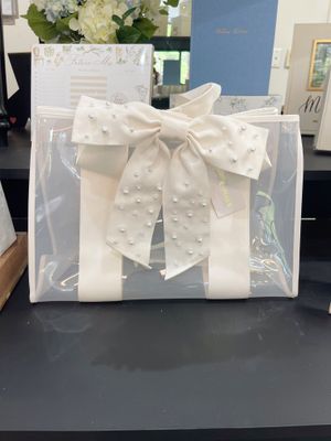 CASE MATE IVORY PEARL BOW JELLY TOTE BAG